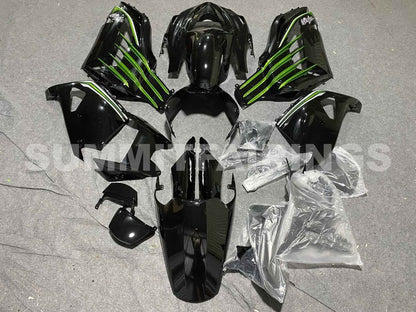Fairings For Plastics Kawasaki ZX14R Ninja Black Green (2012-2021)