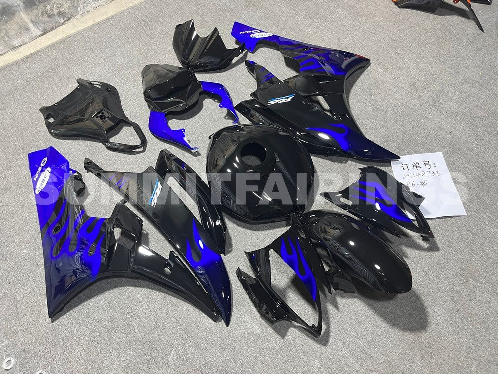 Fairings For Yamaha YZF-R6 Black & Blue Flame R6 (2006-2007)