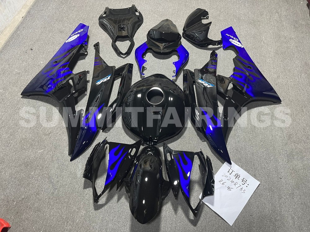 Fairings For Yamaha YZF-R6 Black & Blue Flame R6 (2006-2007)