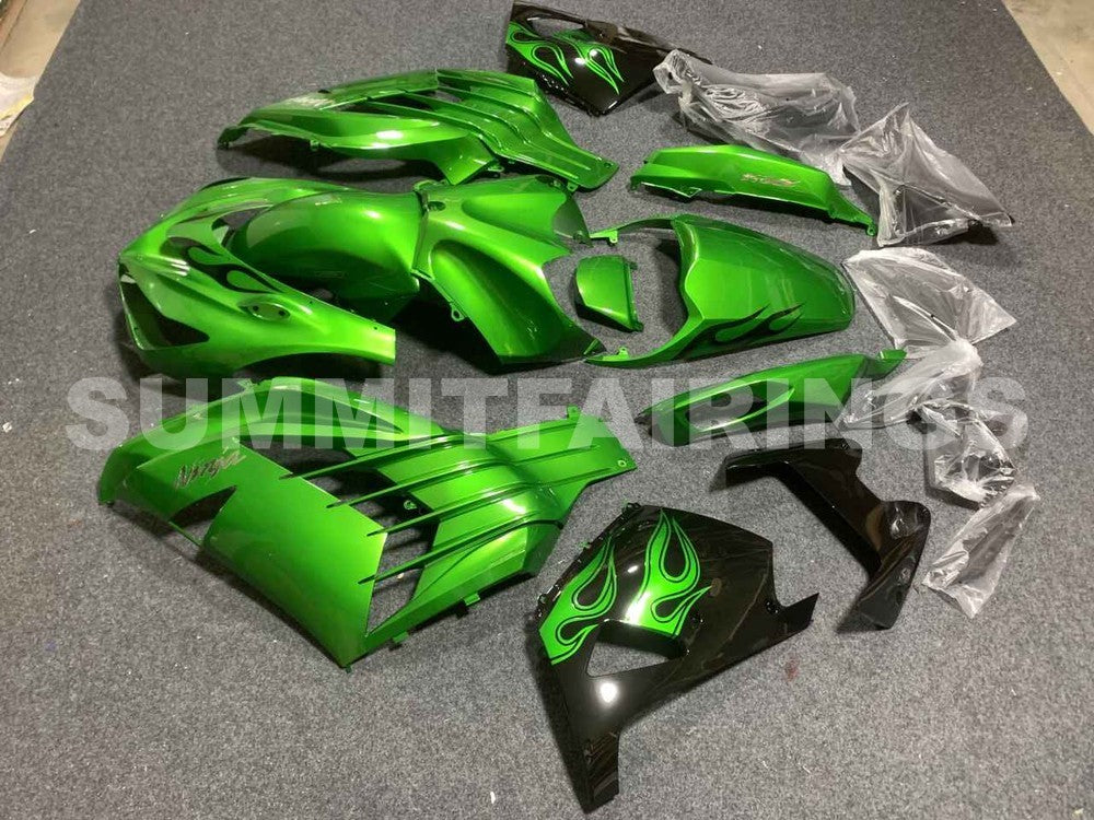 Fairings For Plastics Kawasaki ZX14R Ninja Green Flame (2012-2021)