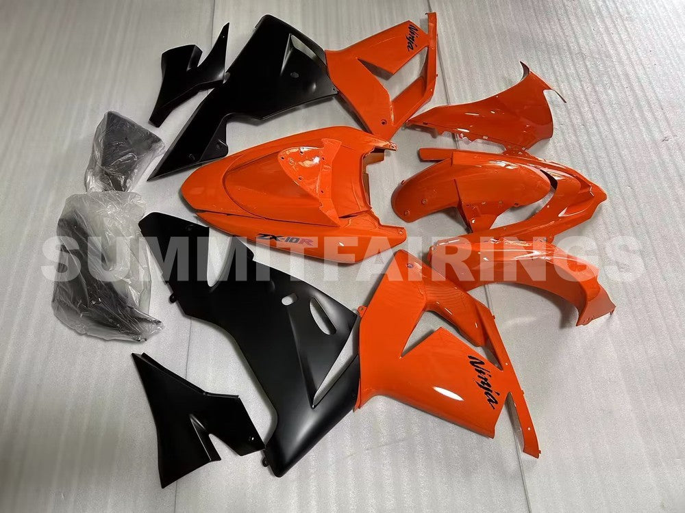 Fairings For Kawasaki ZX-10R, 2004-2005 - Orange & Matte Black