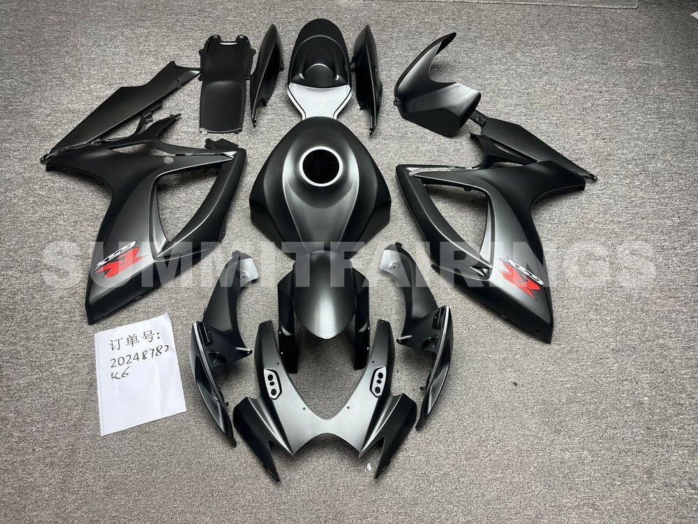 Fairings For Suzuki GSXR 600 750 Black Matte GSXR (2006-2007)