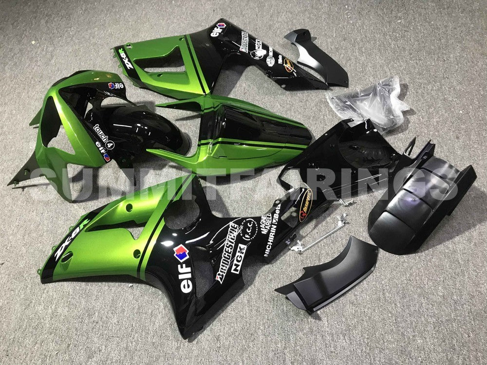 Fairings For Kawasaki ZX6R 636 Green Black elf (2003-2004)