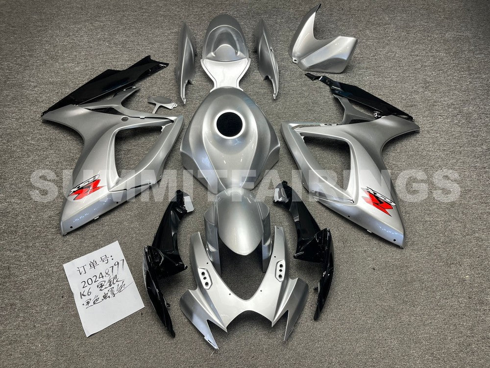 Fairings For Suzuki GSXR 600 750 (2006-2007) Silver Black
