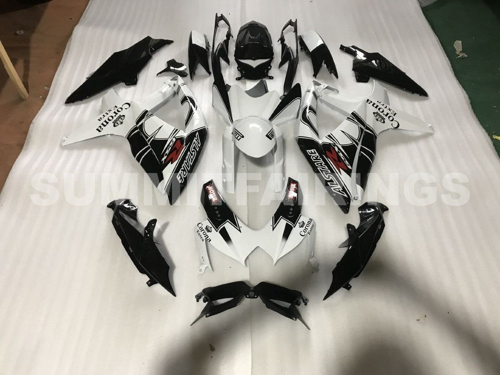 Fairings For Suzuki GSXR 600 750 Black White Alstare Corona (2008-2009-2010)