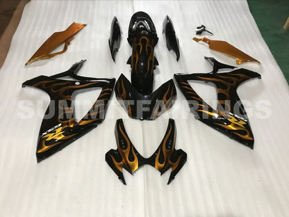 Fairings For Suzuki - GSXR600-750 K6 06-07 Gold Flame