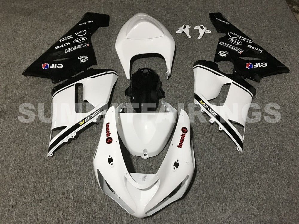 Fairings For Kawasaki ZX6R 636 White Black elf ZX6R (2005-2006)