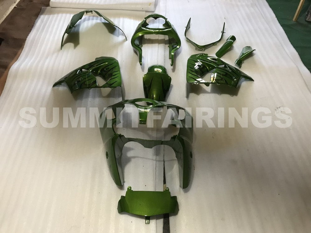 Fairings For Kawasaki ZX9R 2000-2001 Green & Green flame