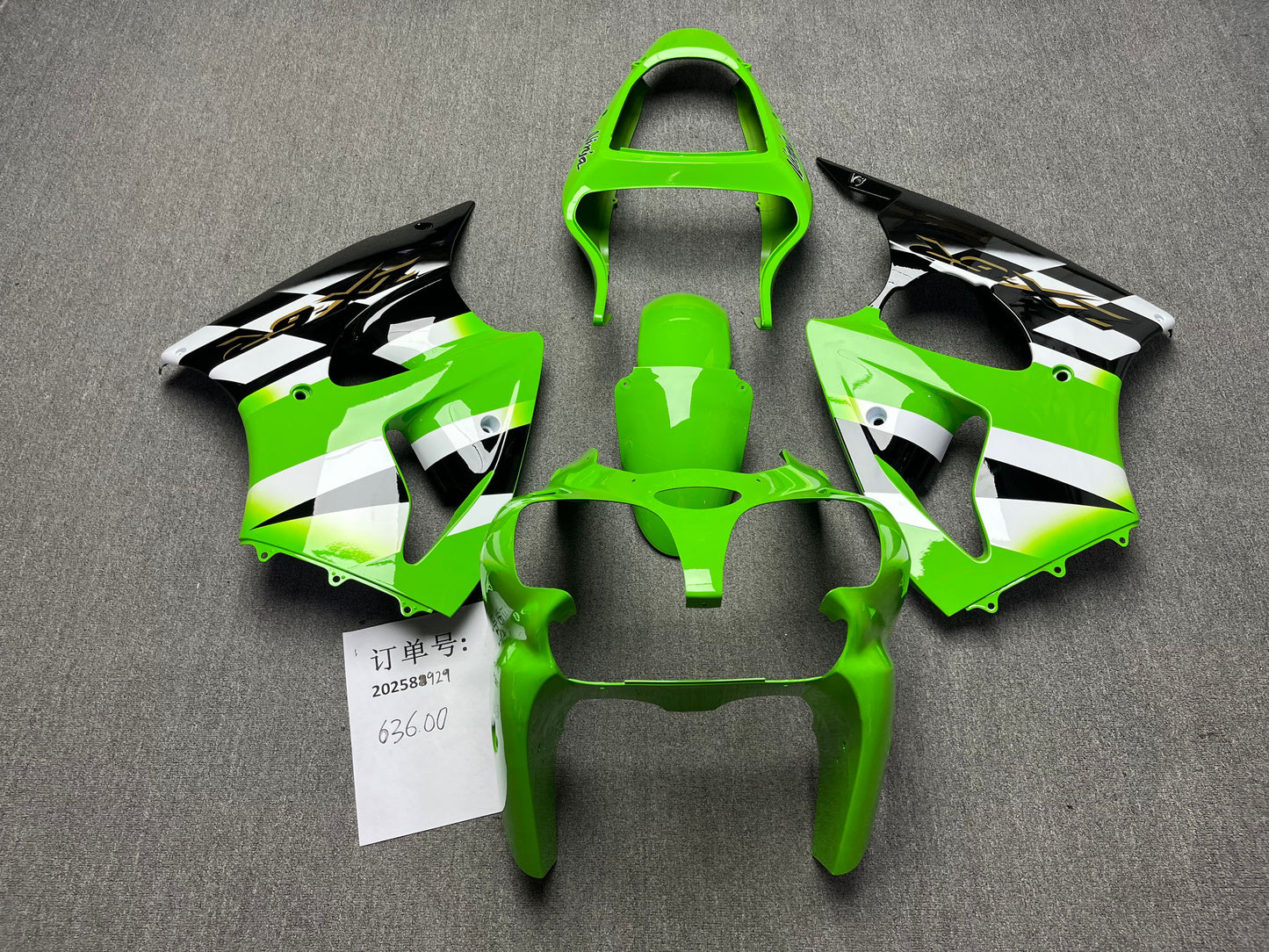 Fairings For Plastics Kawasaki ZX6R 636 Green ZX6R (2000-2002)