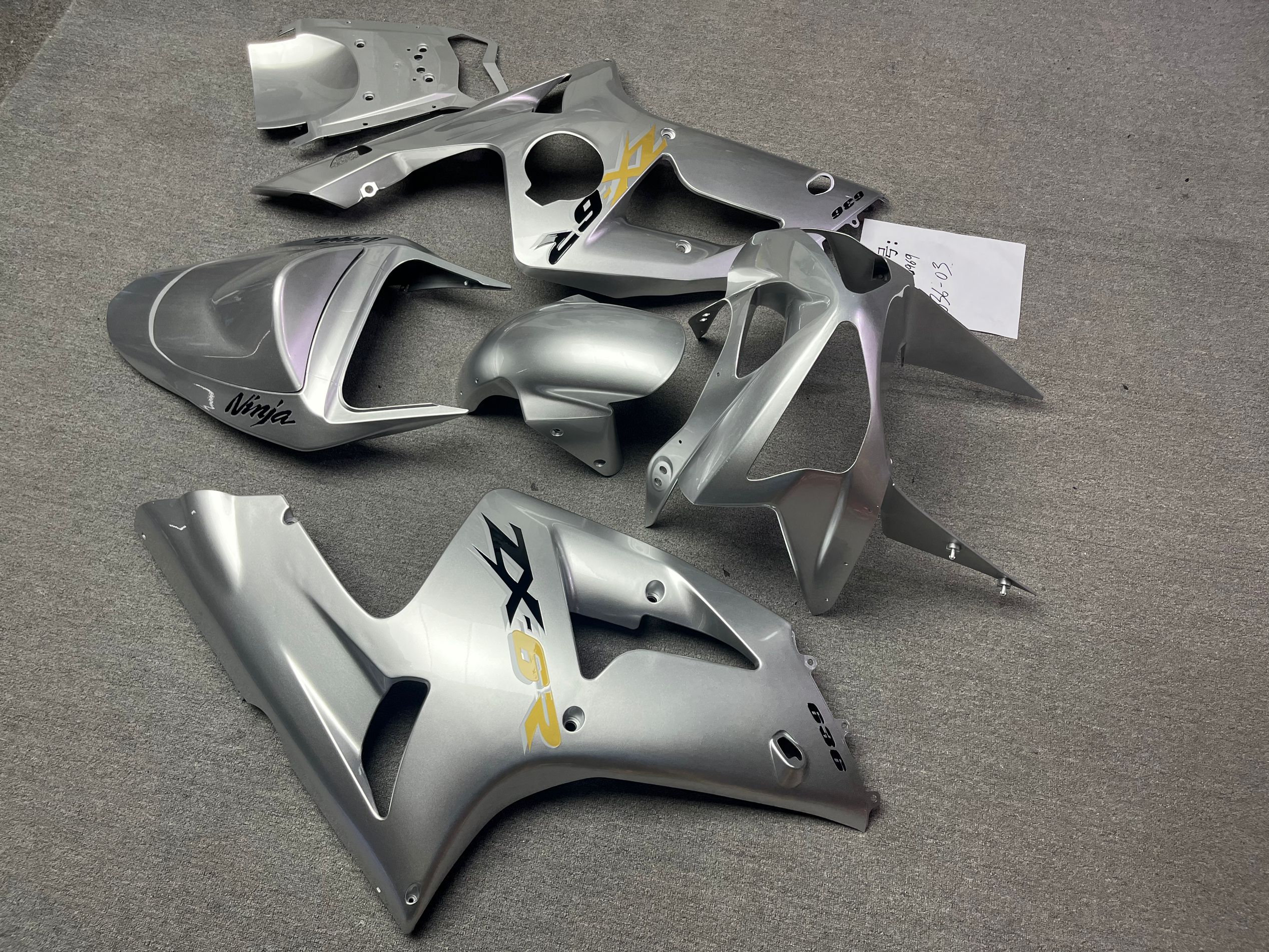 Fairings For Kawasaki ZX6R 636 Silver Ninja (2003-2004
