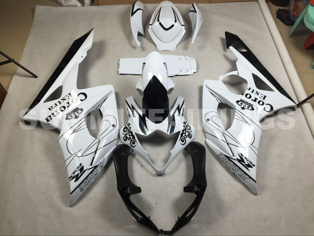 Fairings For Suzuki GSXR 1000 White Black Alstare (2005-2006)
