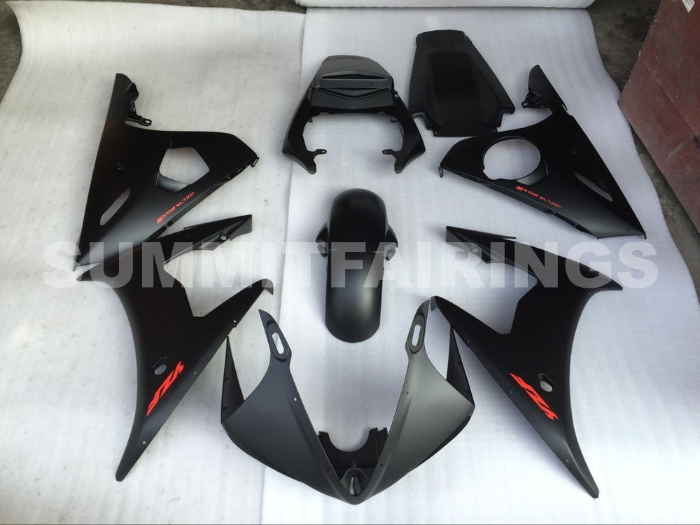 Fairings For Yamaha - YZF-600 R6 2003-2004 Matt Black Red Decals