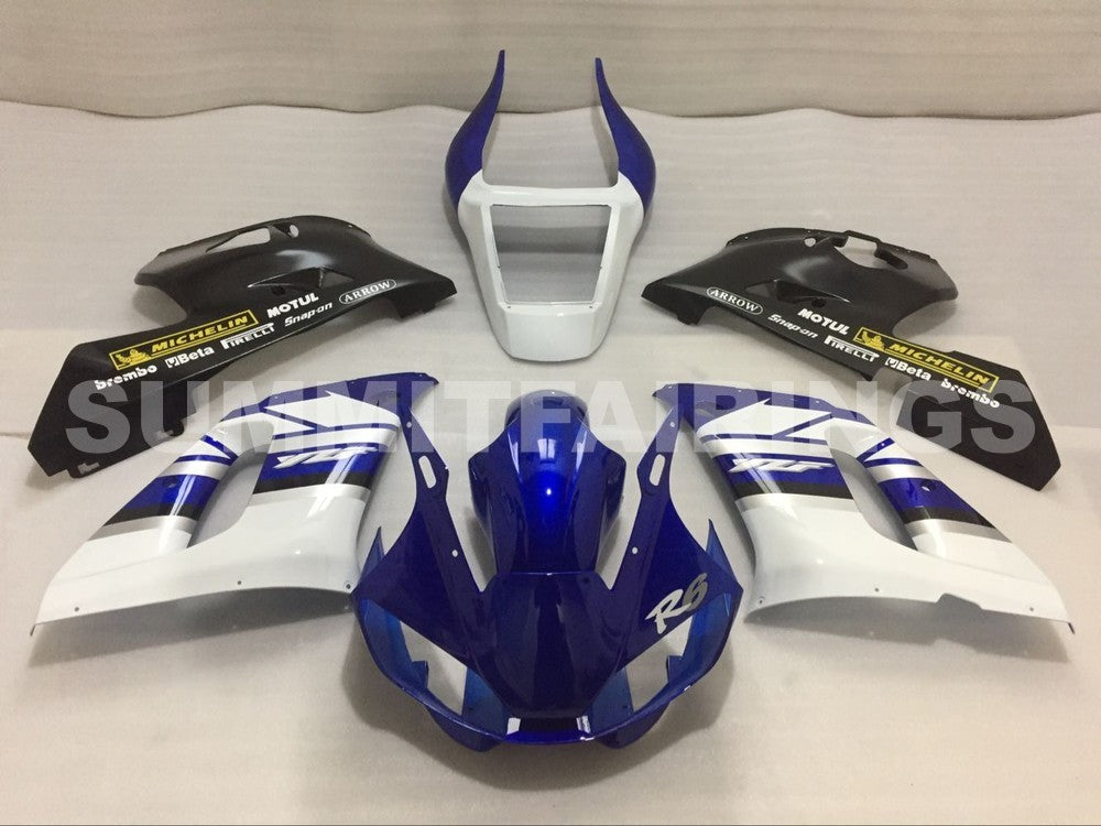 Fairings For Yamaha - YZF-600 R6 1998-2002 Blue White and Black