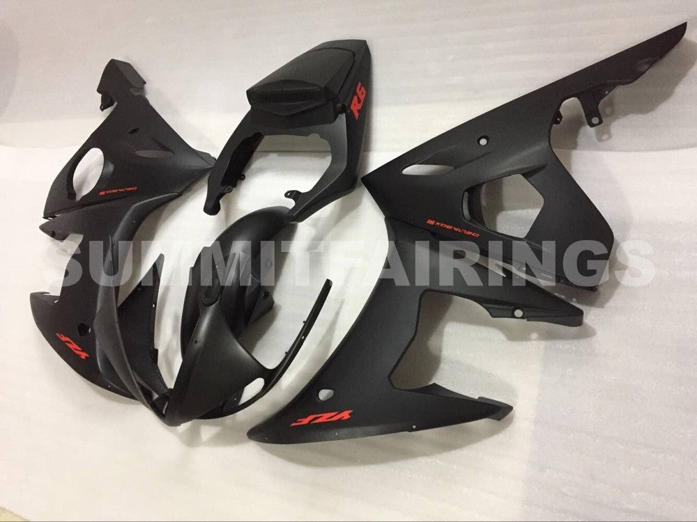 Fairings For Yamaha - YZF-600 R6 2003-2004 Matt Black Red Decals