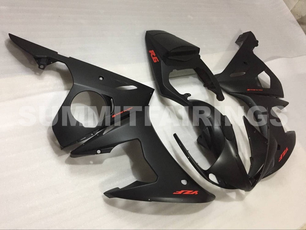 Fairings For Yamaha - YZF-600 R6 2003-2004 Matt Black Red Decals