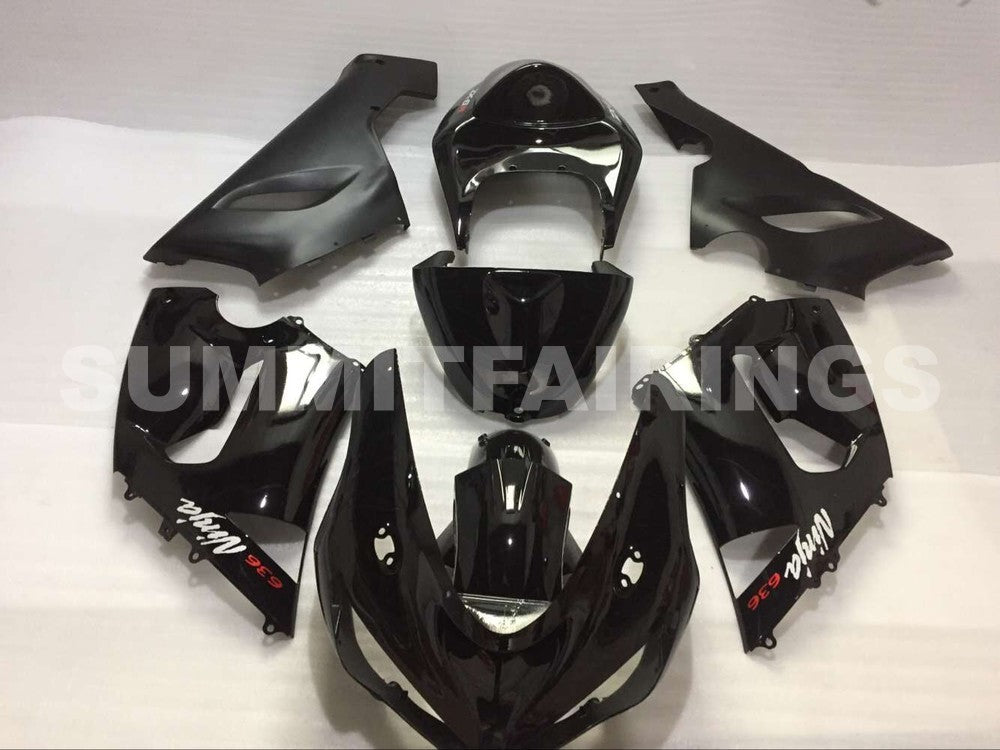 Fairings For Kawasaki ZX6R 636 Black ZX6R (2005-2006)