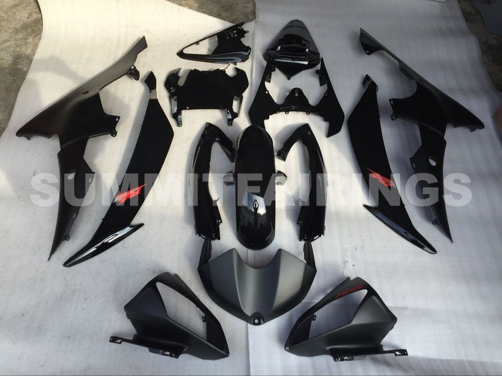 Fairings For Yamaha R6, 2008-2012 - Matte Black Gloss Black