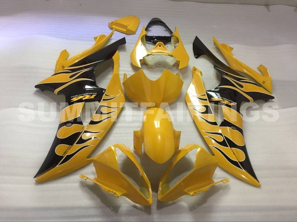 2008-2012 Fairings For Yamaha YZF-R6 Yellow & Black Flame R6