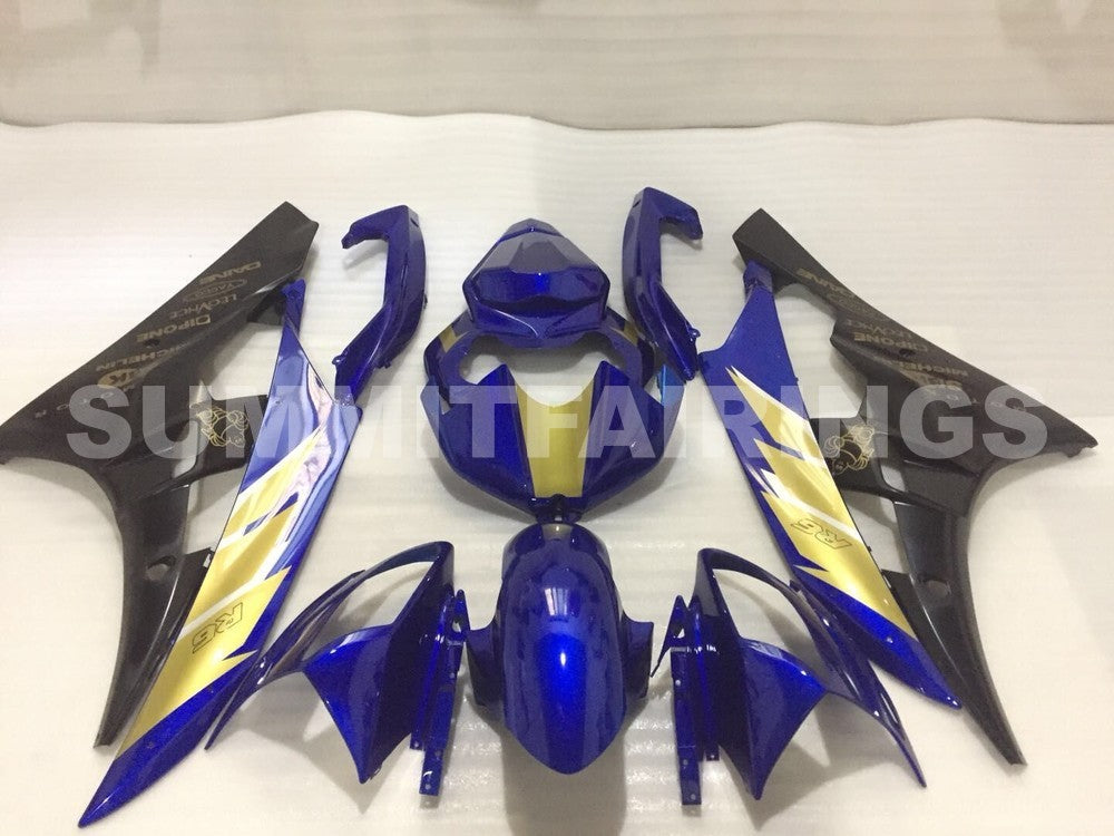 Fairings For Yamaha R6, 2006-2007 - Black Blue with Gold Sticker