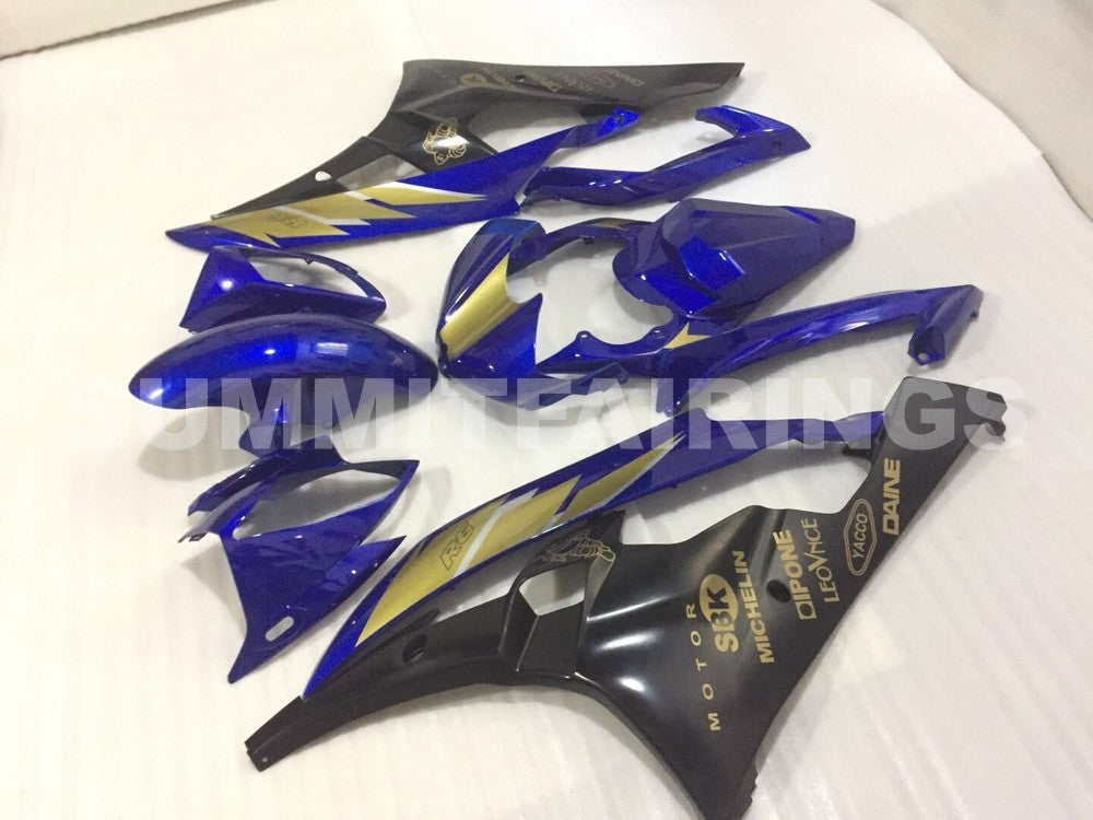 Fairings For Yamaha R6, 2006-2007 - Black Blue with Gold Sticker