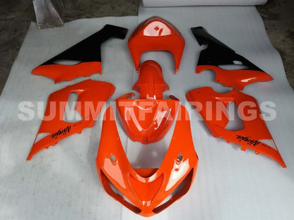 Fairings For Kawasaki ZX6R 636 Orange Black elf Ninja (2005-2006)
