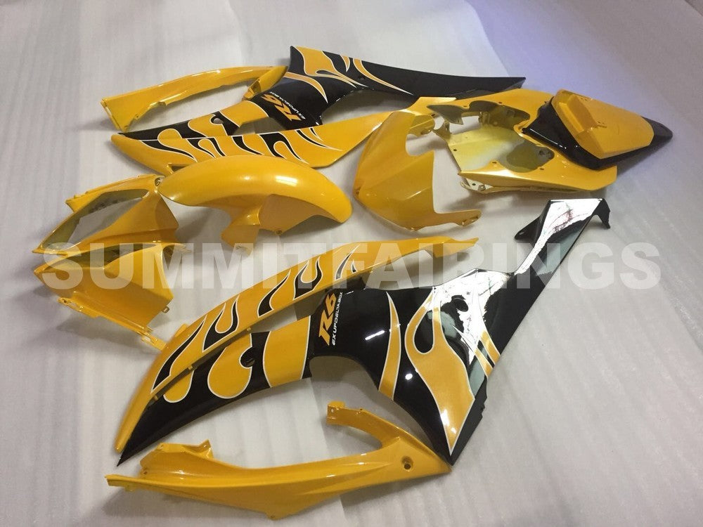 2008-2012 Fairings For Yamaha YZF-R6 Yellow & Black Flame R6