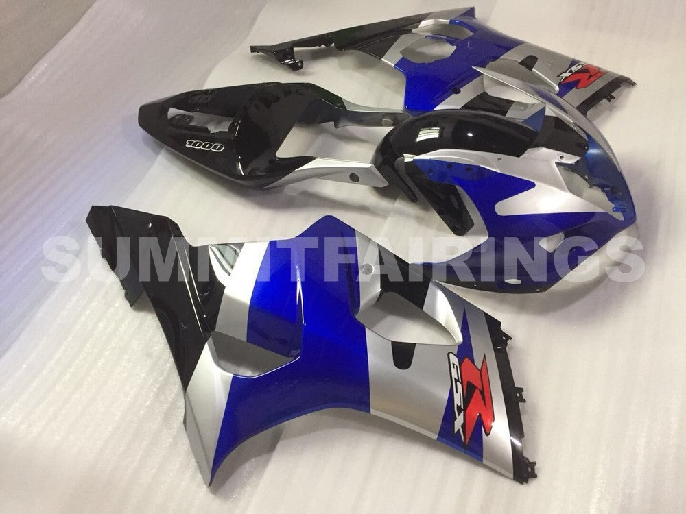 Fairings For Suzuki GSX-R1000, 2003-2004 - Blue, Silver & Black