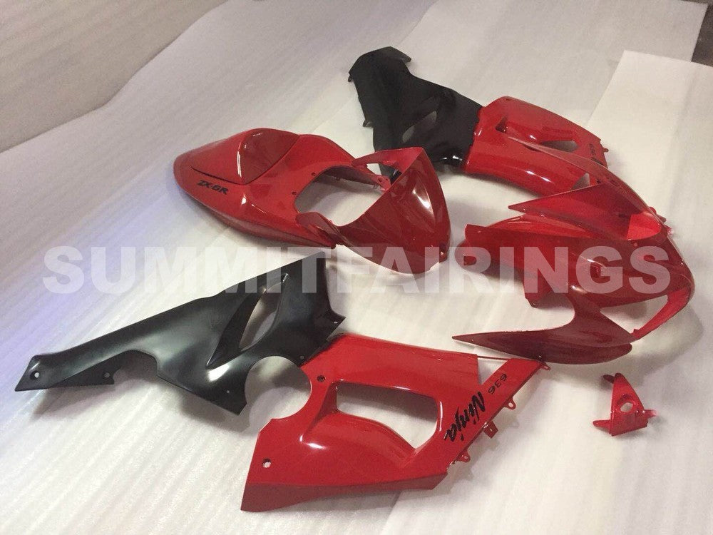 Fairings For Kawasaki ZX6R 636 Red Black Ninja (2005-2006)