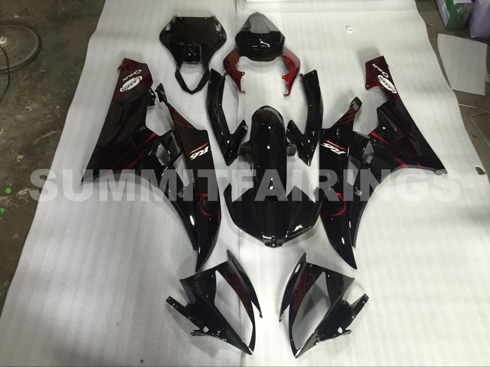 Fairings For Yamaha YZF-R6 Black & Red Flame R6 (2006-2007)