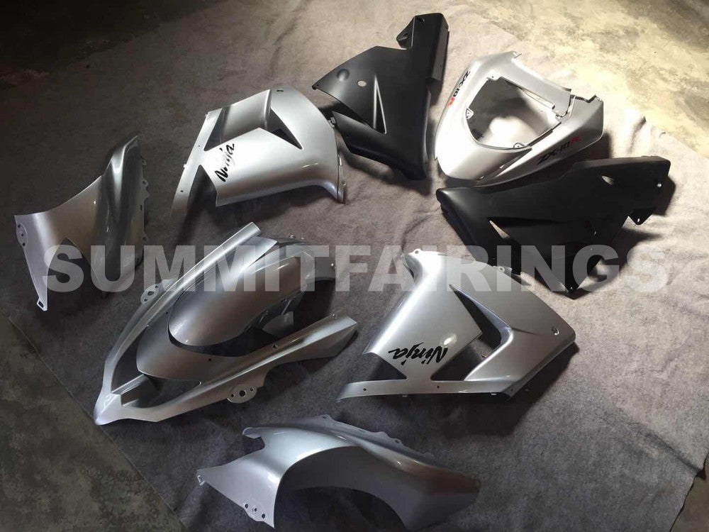 Fairings For Kawasaki ZX 10R Silver Black Ninja (2004-2005)