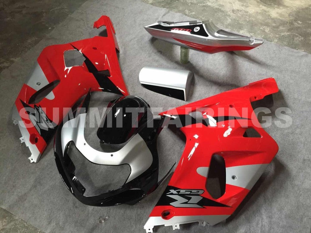Fairings For Suzuki - GSXR600-750 K1 2001-2003 Red Silver