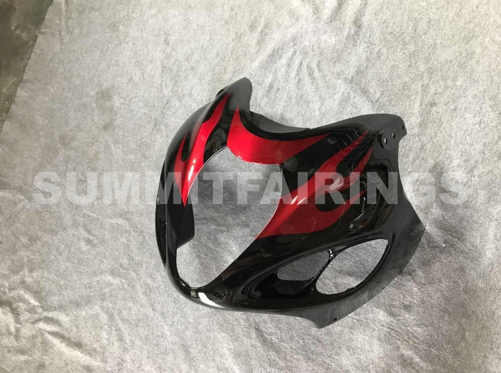 Fairings For Suzuki GSX-R1300 Hayabusa, 1996-2007 - Black with Red Flames