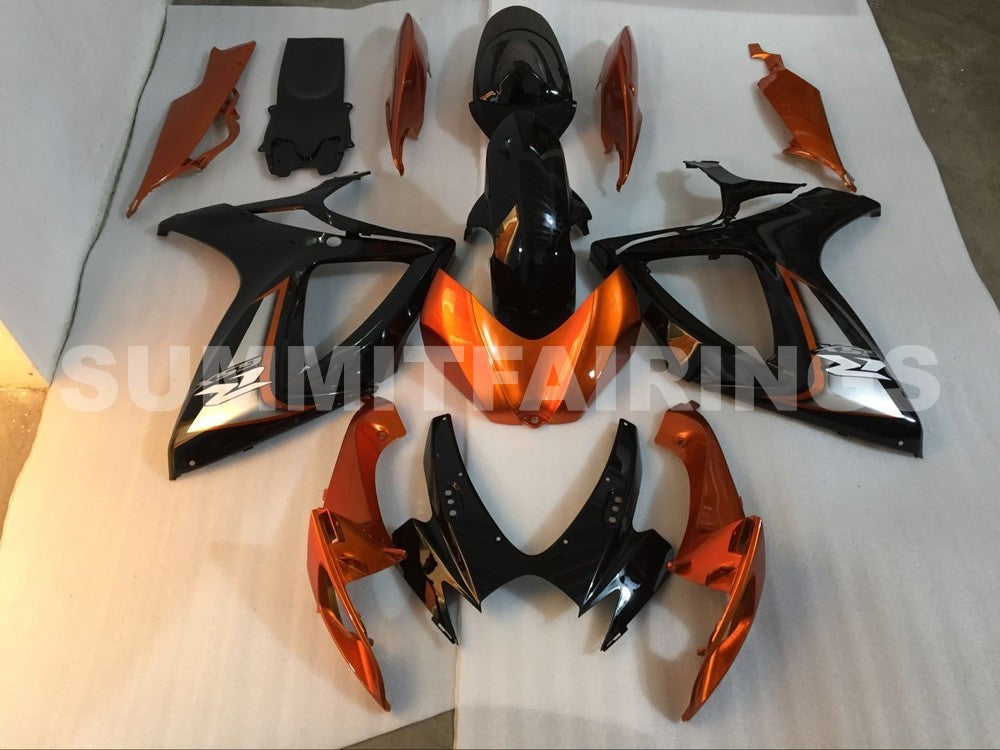 Fairings For Suzuki GSX-R600 / 750, 2006-2007 - Gloss Black & Orange