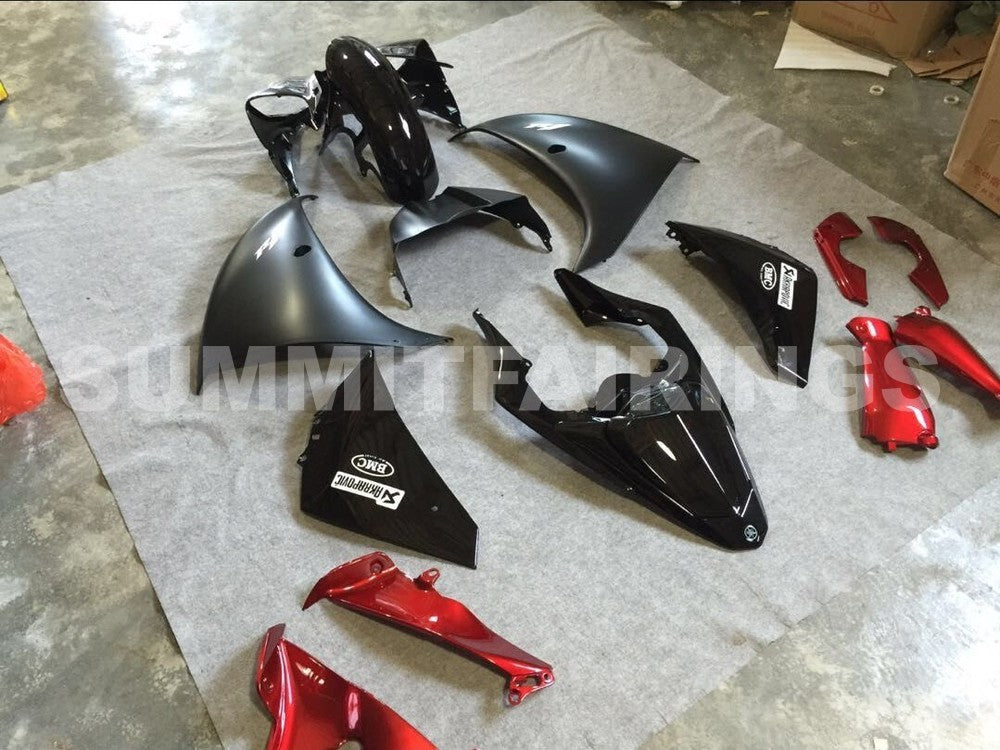 Fairings For Yamaha R1, 2009-2012 - Matte Black Gloss Black