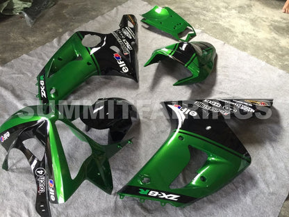 Fairings For Kawasaki ZX6R 636 Green Black elf (2003-2004)