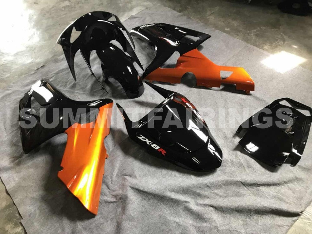 Fairings For Kawasaki ZX6R 636 Black Red ZX6R (2003-2004)