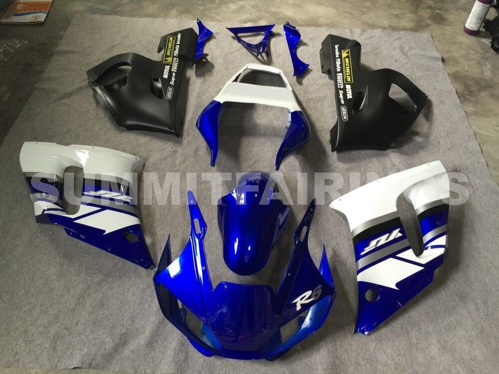 Fairings For Yamaha - YZF-600 R6 1998-2002 Blue White and Black