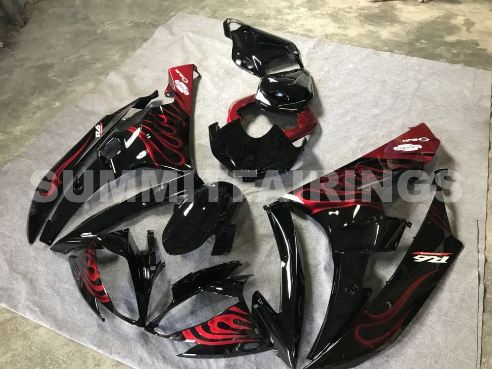 Fairings For Yamaha YZF-R6 Black & Red Flame R6 (2006-2007)