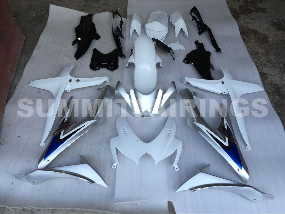 Fairings For Suzuki GSXR 600 750 Silver White GSXR (2008-2009-2010)
