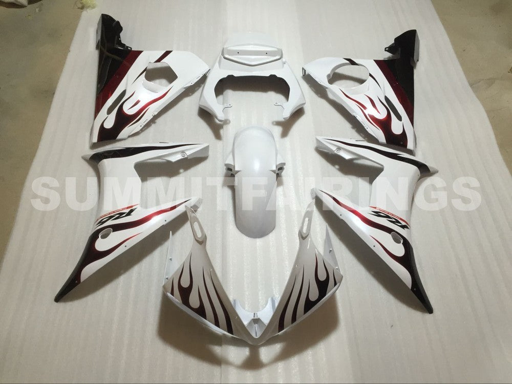 Fairings For Yamaha - YZF-600 R6 2003-2004 White and Flame