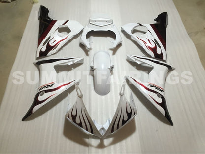 Fairings For Yamaha - YZF-600 R6 2003-2004 White and Flame