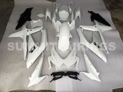 Fairings For Suzuki GSXR 600 750 Pure White Black GSXR (2008-2009-2010)
