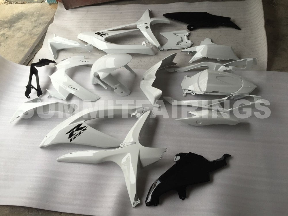 Fairings For Suzuki GSXR 600 750 Pure White Black GSXR (2008-2009-2010)