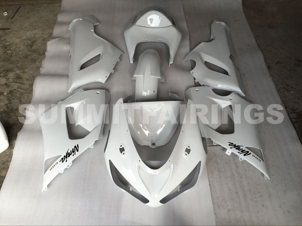 Fairings For Kawasaki ZX6R 636 Pure White ZX6R Ninja (2005-2006)