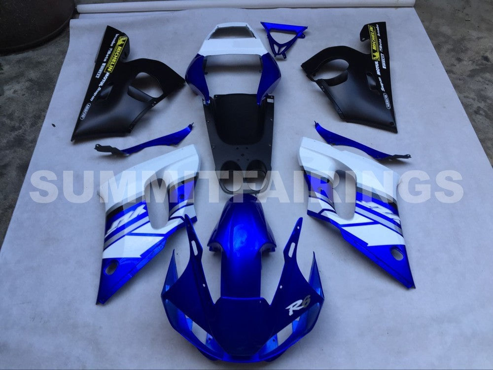 Fairings For Yamaha - YZF-600 R6 1998-2002 Blue White and Black