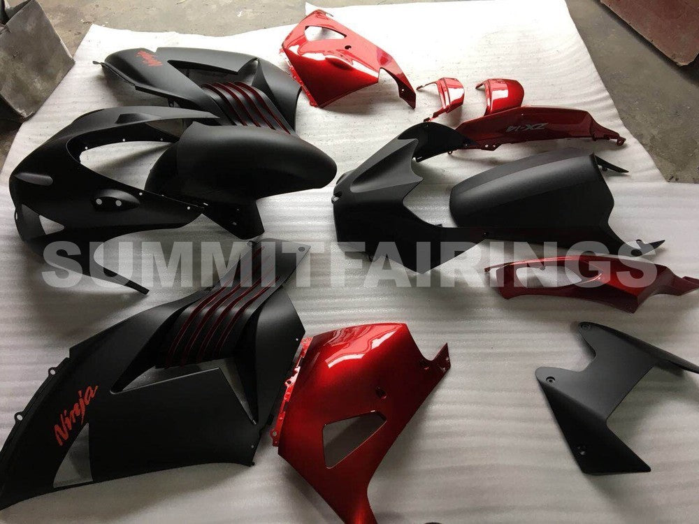 Fairings For Kawasaki ZX-14R, 2006-2011 - Matte Black & Red