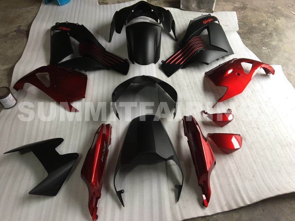 Fairings For Kawasaki ZX-14R, 2006-2011 - Matte Black & Red