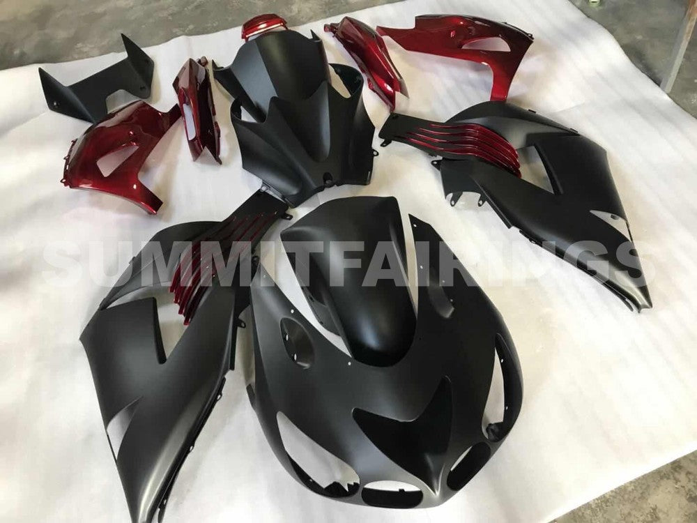 Fairings For Kawasaki ZX-14R, 2006-2011 - Matte Black & Red