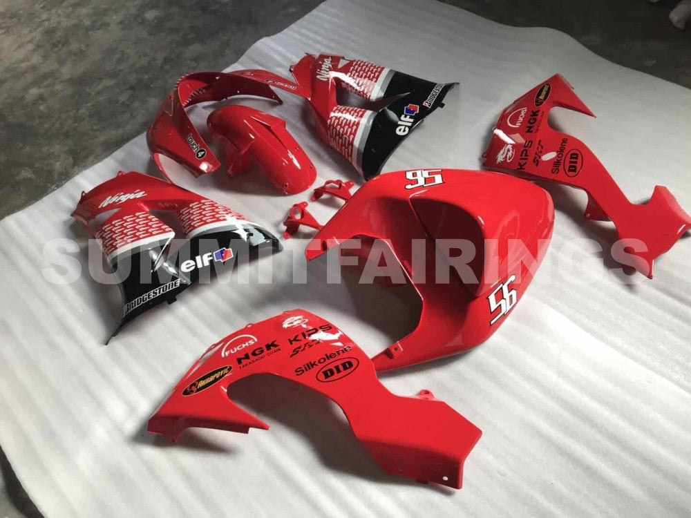 Fairings For Kawasaki ZX 10R Red Black No.56 Nakano (2006-2007)