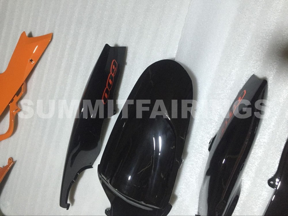 Fairings For Suzuki GSXR 600 750 Black & Orange Gold Flame (2006-2007)
